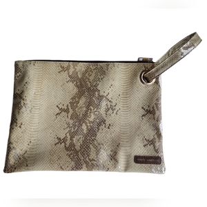 Simply Southern Cosmetic Bag | Brown Shimmer Faux Snakeskin